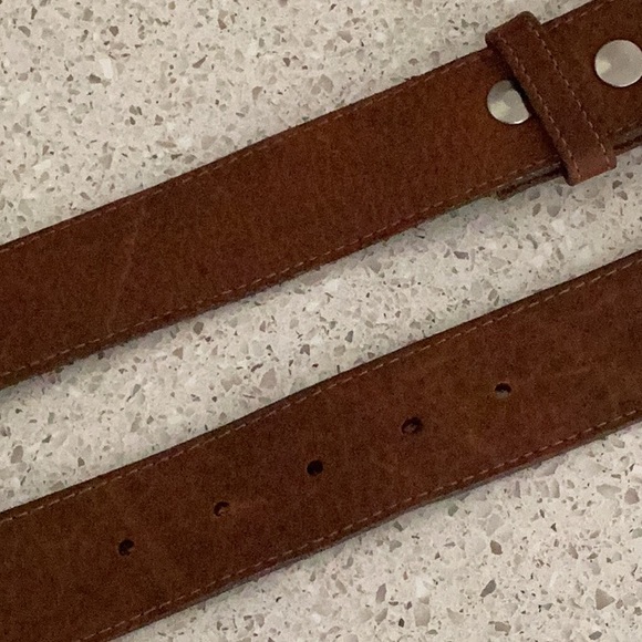 Leatherock Rhinestone Studded Peace Buckle Genuine Leather Statement Belt - Picture 7 of 9